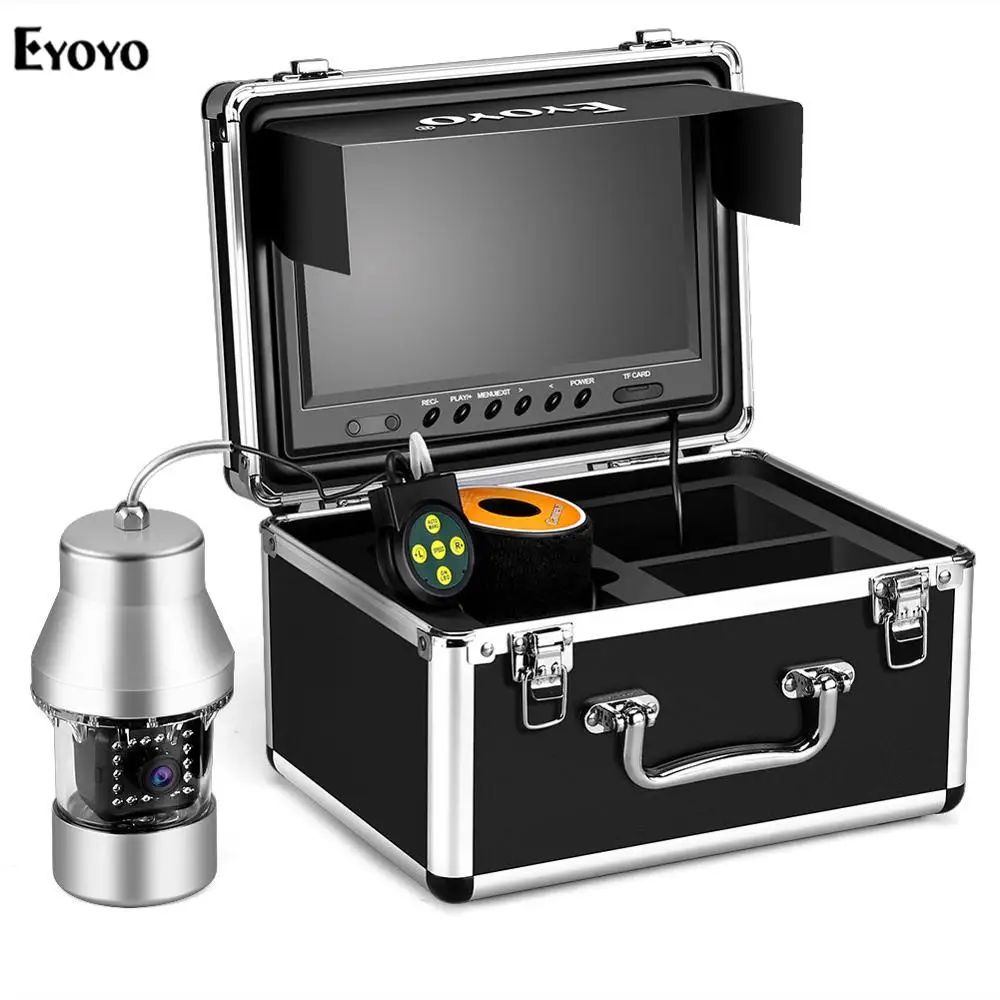 

Eyoyo Underwater Fishing Camera Video Fish Finder DVR Function 9 inch Large Color Screen 360° Horizontal Panning Camera 1000TVL