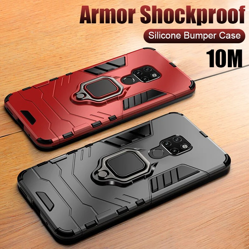 

Luxury Armor Ring Case For Huawei P20 Lite P30 Honor 8x Max Shockproof Case Cover P30 Lite P20 Mate 20 Pro Soft Car Holder Case