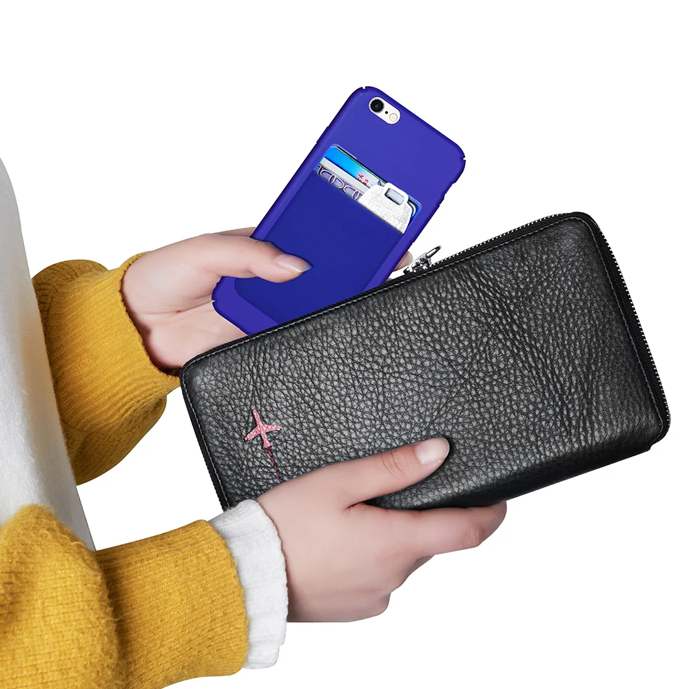 NewBring 신용 카드 정리함 커버, 머니 클립 케이스, 아이폰 화웨이용, 삼성에 적합한 스마트폰용, 3 개 차단