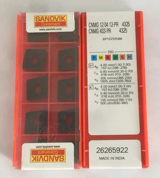 

10PCS CARBIDE INSERT CNMG120412-PR 4325