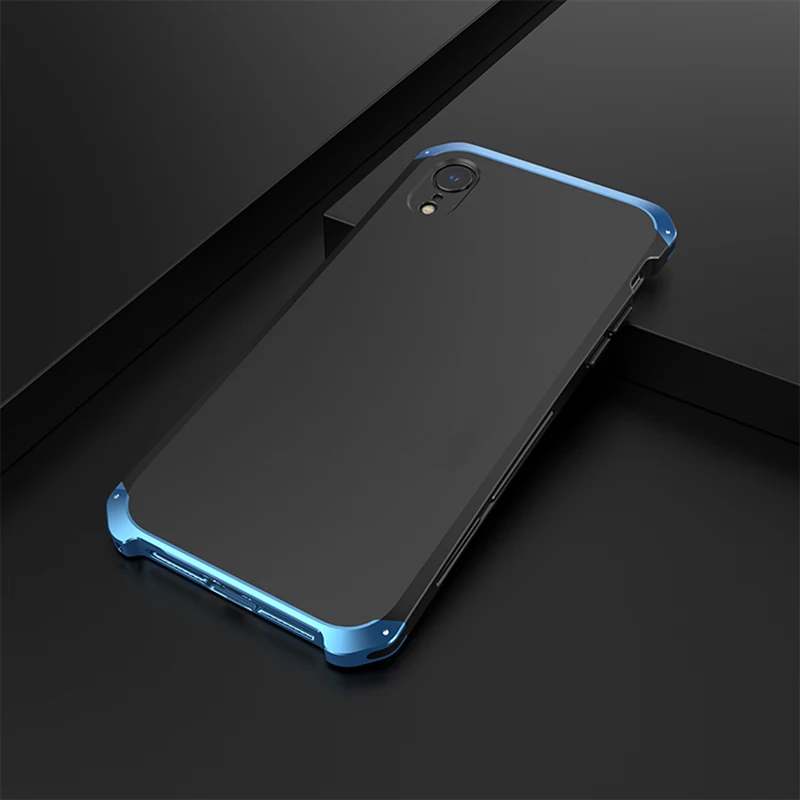 

Dropshipping Anti-fall Metal Frame Plastic Back For Apple iPhone XR iPhoneXR Aluminum Alloy Mobile iPhone XR Bumper Case Cover