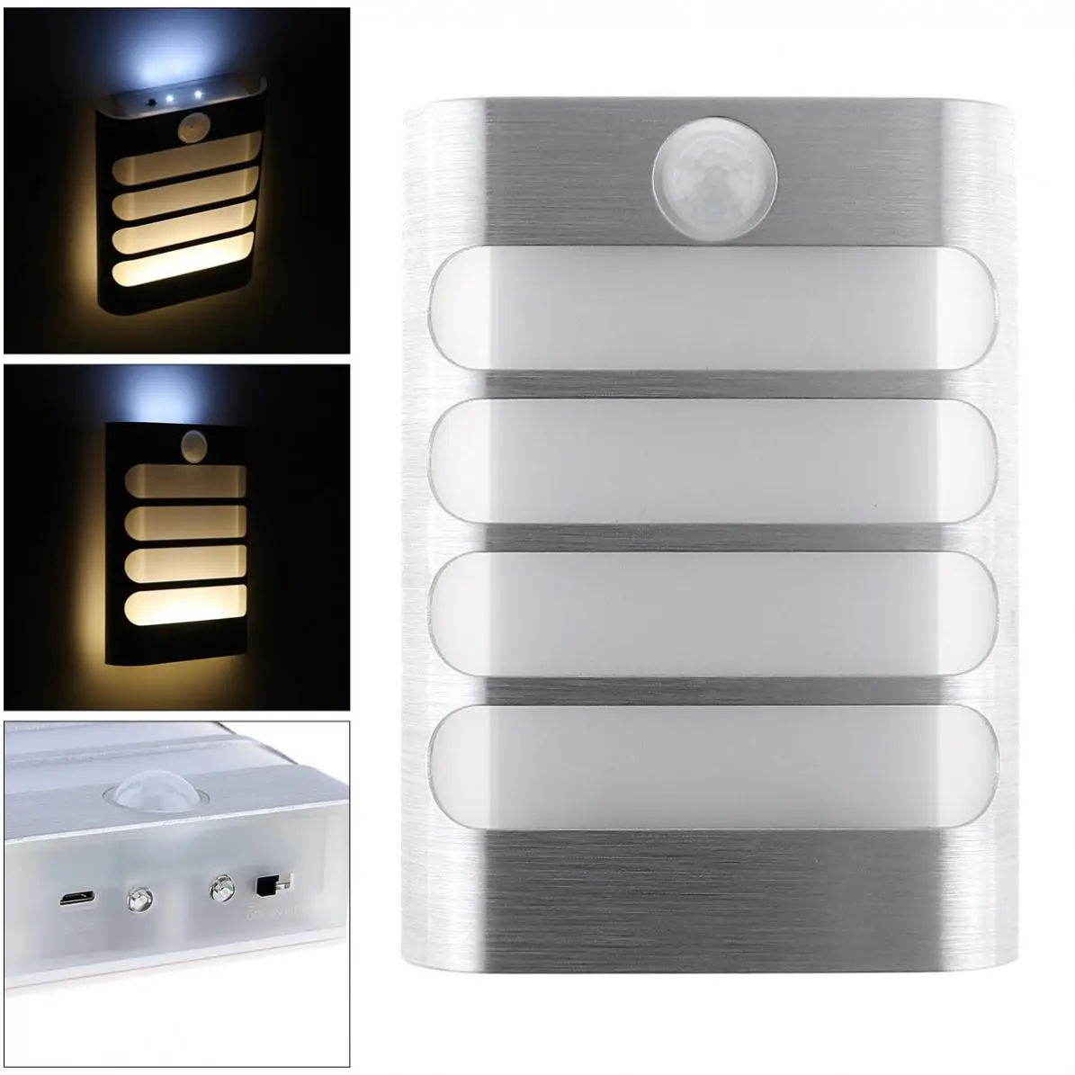

Rechargeable Night Light with Motion Sensor LED Wall Lamp Night Auto / On / Off 3 Modes Light Support USB Charge for Bedroom