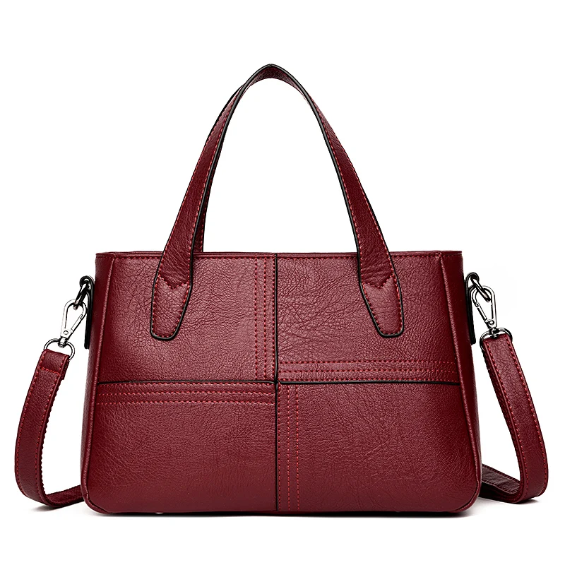 

Fashion Stitching Design Ladies Handbags Brand Waterproof Women PU Leather Messenger Crossbody Bag High capacity Shoulder Bag