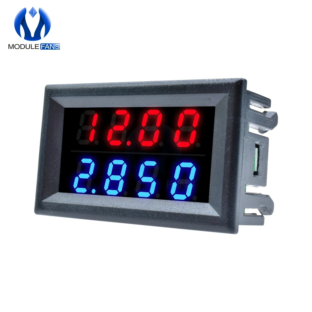 Digital LED Voltmeter Ammeter 0.28 INCH 0-100V 10A 5 Wires