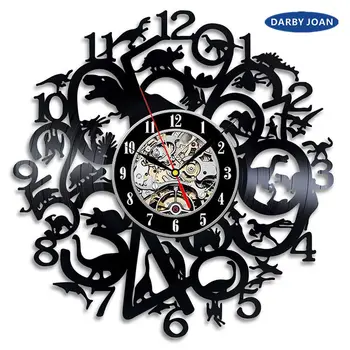 

Antique Vintage Retro Clock Creative dinosaur Shape Vinyl Wall Clock Large Decorative Wall Clocks Clock