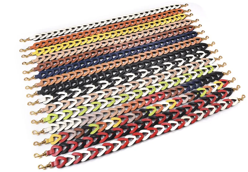 Fashion Leather Wide Handbag Strap Single Matching Strap For Crossbody Bag Gold Chain Strap Leather Bag Accessories Replacement