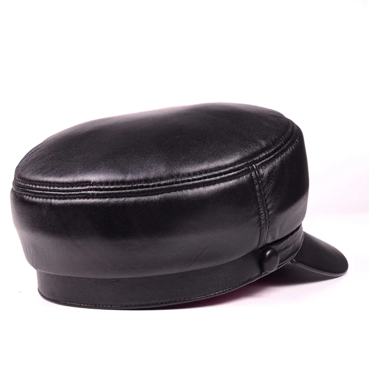 Женская Мужская Большая Губа, Черная кепка из натуральной кожи в стиле милитари, армейская Кепка/Кепка