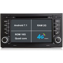 Android 7.1 Car DVD Player For Audi A4 S4 2002-2008 Car radio gps navigation car stereo tape recorder 2G RAM 3G/4G WIFI BT SWC