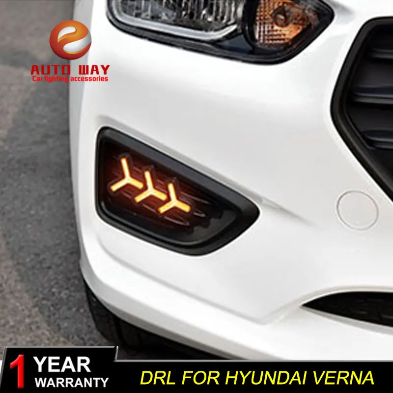 Автомобильные Внешние фары DRL для Hyundai Accent Solaris Verna 2010 2013 дневные ходовые огни