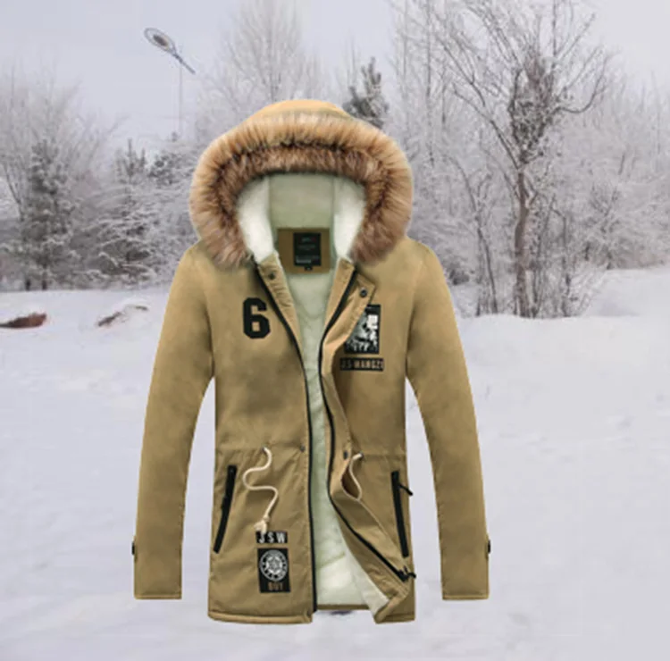 HCXY, мужская зимняя куртка, Брендовые повседневные мужские куртки и пальто, толстая Мужская парка с меховым капюшоном, Мужская парка, зимнее пальто
