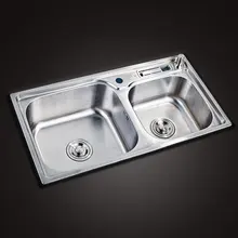 Двойной желоб 304 Нержавеющая Сталь стиральная бассейн бассейна утолщение в Кухня раковина формирования голые канавка с держатель инструмента wx4281554
