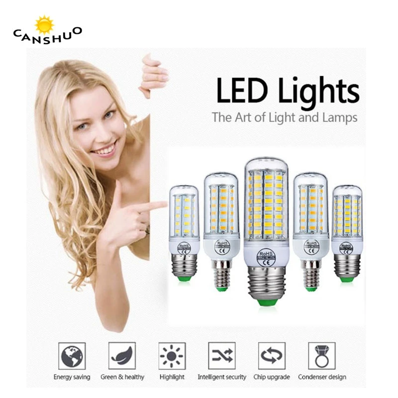 

E27/E14LED Lamp SMD5730 220V Corn Bulb 24 36 48 56 69LEDs Chandelier Candle LED Light For Home Decoration Lighting Saving Lights