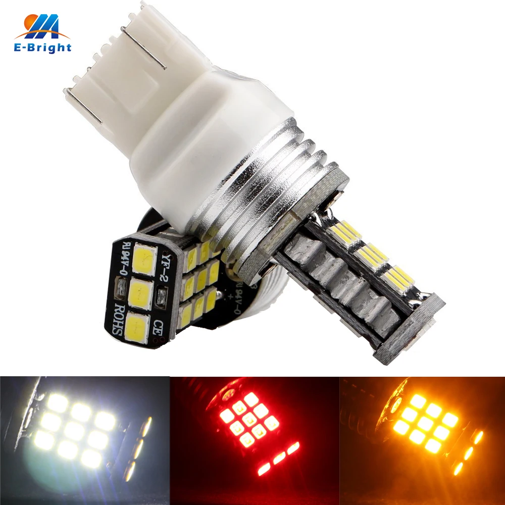YM E Bright 4 шт. T20 7443 W21/5 Вт 2835 21 SMD 7444NA светодиоды тормозные огни 12 В 24 неполярность 420Lm