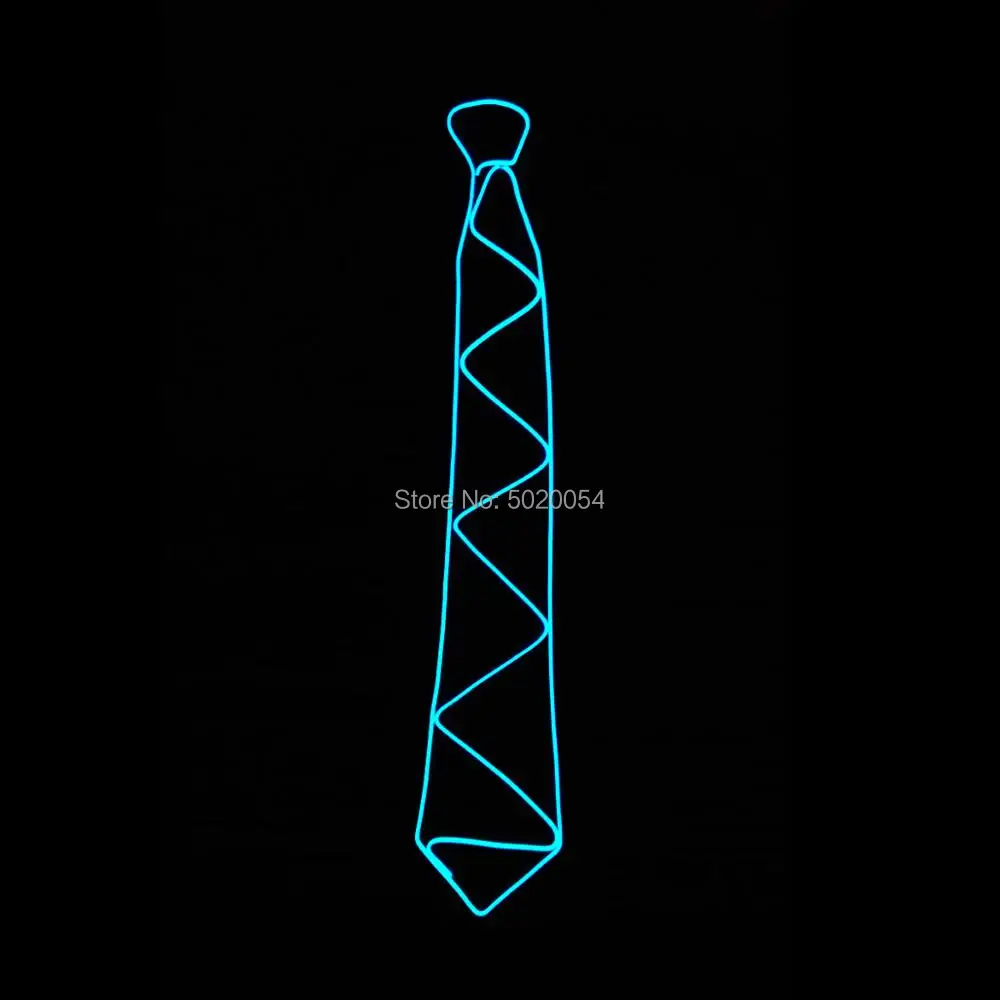 GZYUCHAO EL мужской подарок EL Wire черные галстуки Свадебный декор неоновый светодиодный светящийся галстук-бабочка для мужчин для мальчиков - Цвет: Design-C Sky Blue