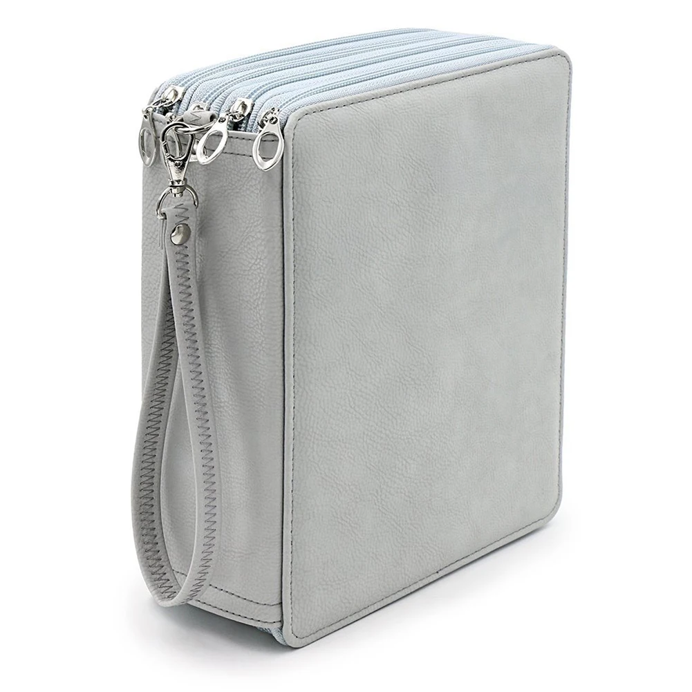

168 Slots Large Capacity Pen Bag Stationery Oraganizer Pencil Case PU Leather With Zipper Solid Sketch Storage Multifunctional
