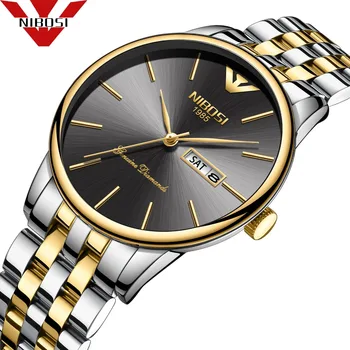 

NIBOSI Mens Watches Top Luxury Brand Business Simple Steel Quartz Watch Casual Waterproof Male Wristwatch Relogio Masculino