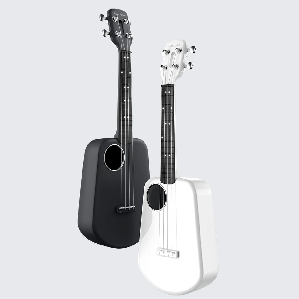  Populele 2 LED Smart Soprano Ukulele Concert from Xiaomi Bluetooth Ukulele 4 Strings 23 Inch White 