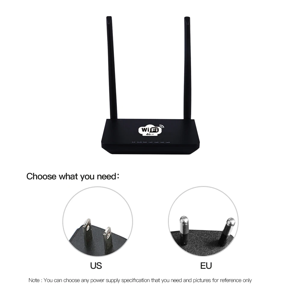 

Router 4G Wireless Wifi Router LTE 300Mbps Mobile MiFi Portable Hotspot with SIM Card Slot EU US Plug Black