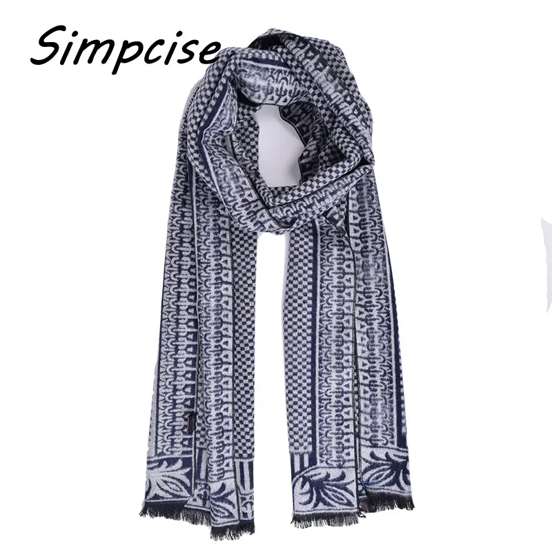 Adult Winter Scarf Scarves Men Cotton Blend Tartan Print Autumn New Fashion Men's Cachecol A3A18914