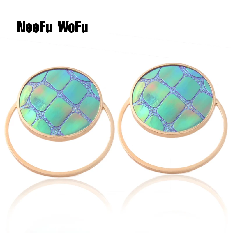

NeeFu WoFu Drop Earring flash Leather Earring Alloy Drip Large Long Big Earrings Woman Brinco Ear Oorbellen Christmas Gift