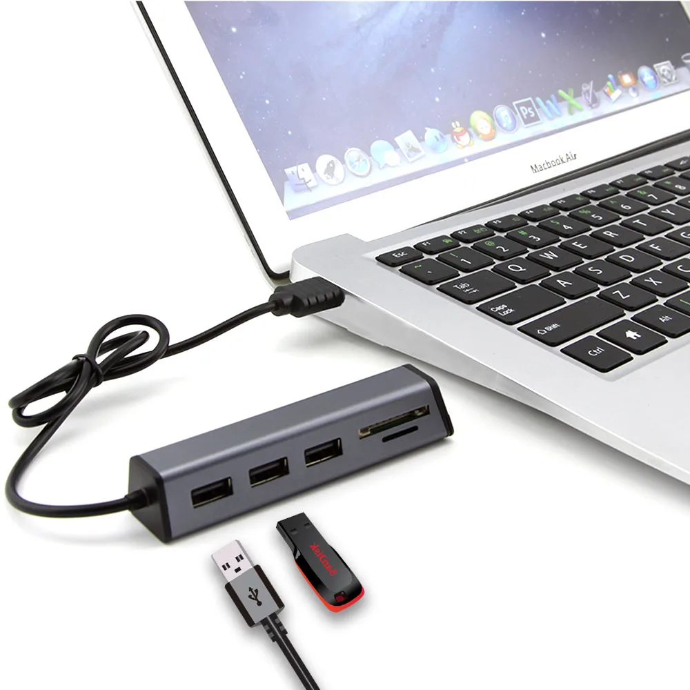 CHUYI Многофункциональный 3 порта USB 2 0 концентратор с несколькими расширителями