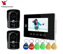 Yobang Security 7″ LCD Color Night Vision RFID Video Door Phone for Home/Office Security System Wired Video Intercom Doorbell