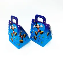 6 шт. Микки Мышь коробки конфет Детские вечерние сувениры школьные сумки Микки конфеты день рождения поставки