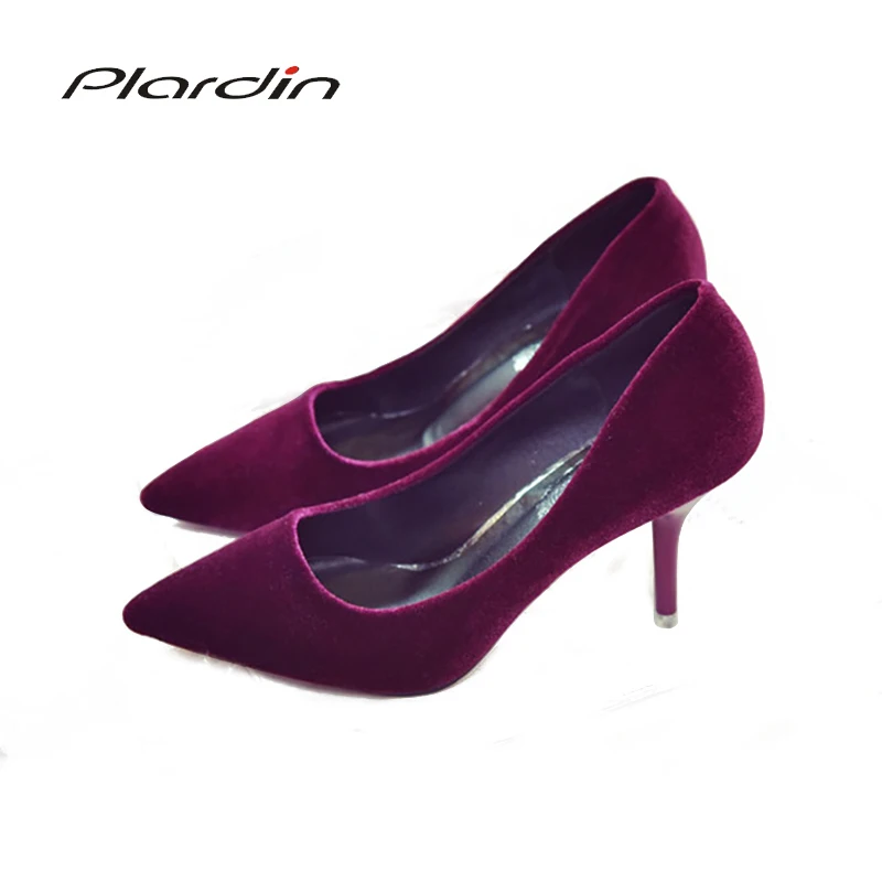 

Plardin Shoes Woman Pumps Cross-tied Ankle Strap Wedding Party Shoes Platform Fashion Women Shoes High Heels Suede Ladies Shoes