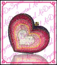 Aidocrystal red heart shape ladies clutch handbag for bridal ladies