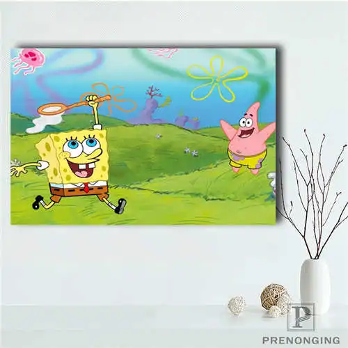 

Custom spongebob (2)@ Printing Posters Cloth Fabric Wall Art Pictures For Living Room Decor#18-12-05-2-152