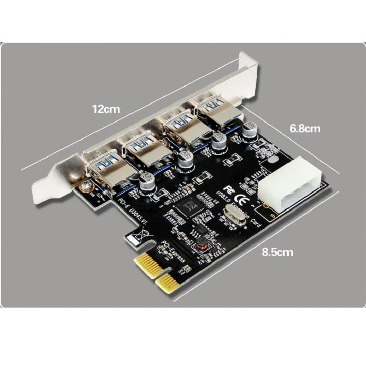 Карта расширения 4 порта USB 3 0 PCI e express PCIe концентратор адаптер USB3.0 контроллер