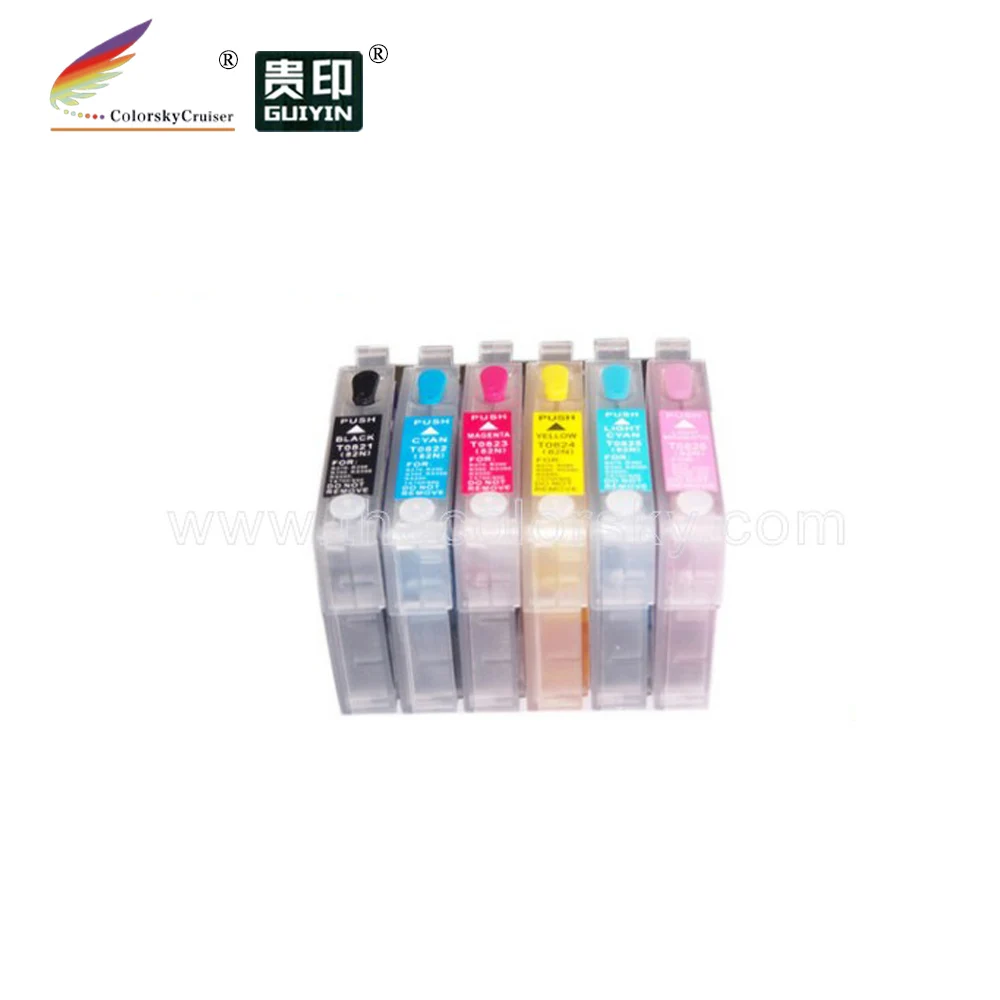 

(RCE821n-826n) refillable refill ink cartridge for Epson T0821n-826n T082N 82N BK/C/M/Y/LC/LM Artisan 635 725 730 835 837