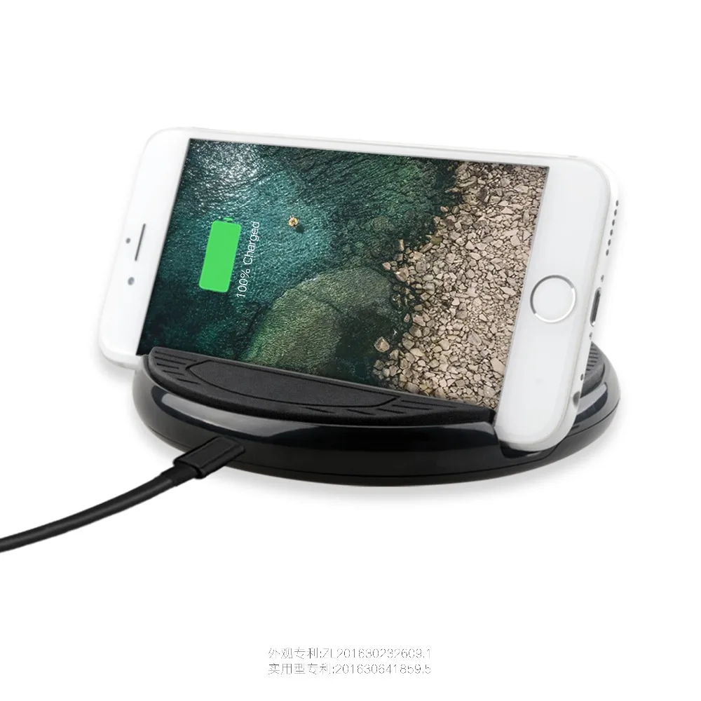 

Original Design 10W QI Cell Phone Wireless Charger Charging Stand Suitable For iPhone 8 /iPhone X/ Samsung/Huawei/Xaomi CE ROHS