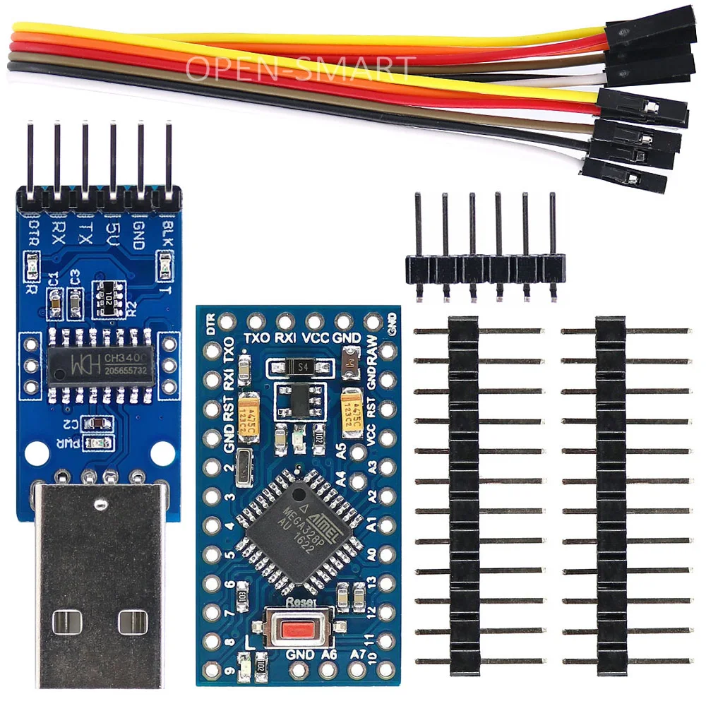 Улучшенная Pro Mini ATmega328P 5 В/16 МГц плата+ CH340 USB для ttl программист CH340G модуль для Arduino