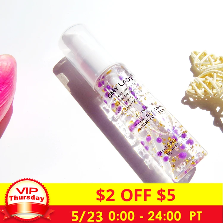 

OMY LADY Grape Seed Essence Original Vitamin C Serum Face Care Liquid Essence Delay Aging Reduce Wrinkles Moisturizing Skin