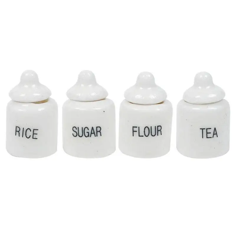 

Dongzhur Dollhouse Miniatures 1:12 Accessories Porcelain Jar Set DIY Handmade Doll House Kitchen Ceramic Ornament Decoration