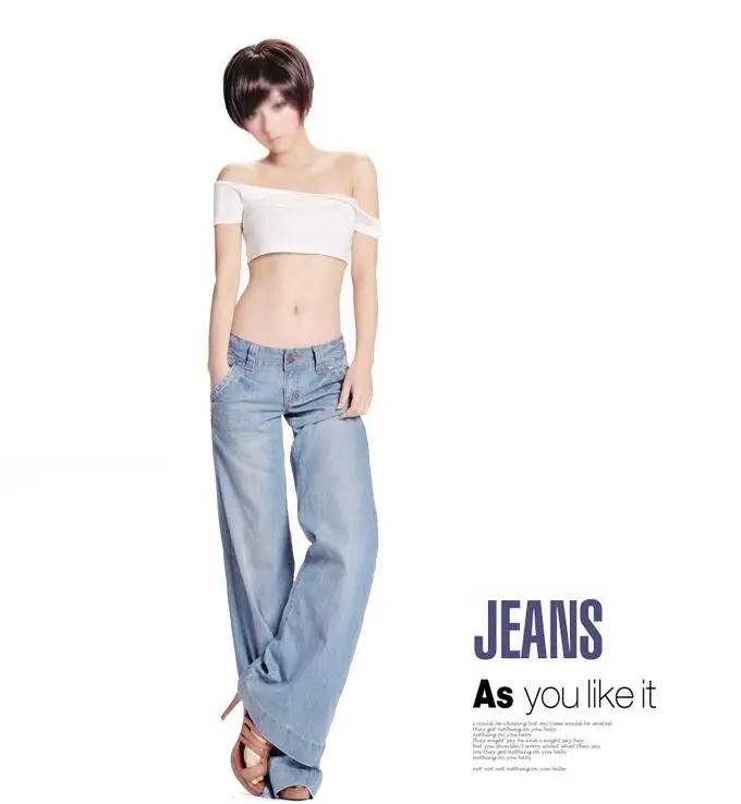 Pantaloni Denim Dei Pantaloni Larghi del Piedino delle Donne eleganti di  Modo Vita Bassa Jeans a zampa Più Il Formato Allentato Big Boot Cut Bell  Bottom Jeans|bell bottom jeans|flare jeansbottom jeans -