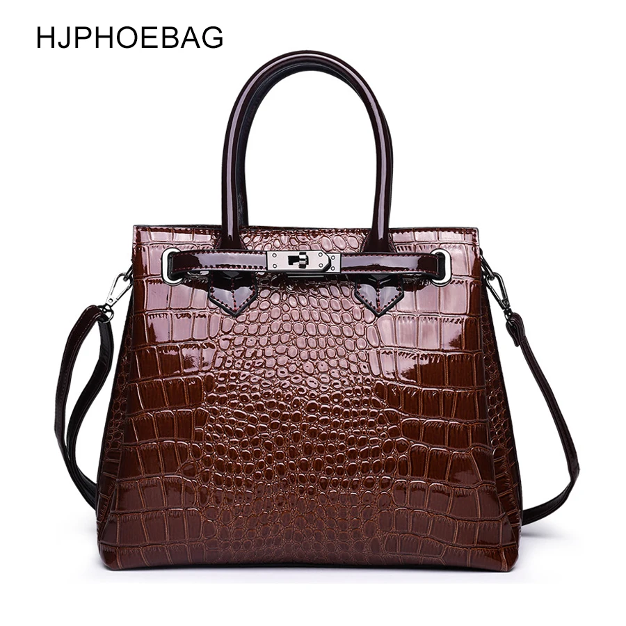 

HJPHOEBAG Designer Brand The crocodile grain Leather Fashion Shopping Handbags Women Luxury the single shoulder bag YC197