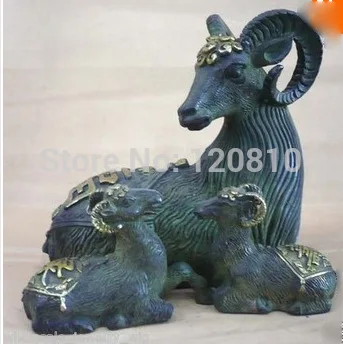 

collectable sheep eanling propitious bronze statue