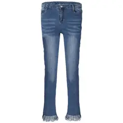 Дамы Raw Denim тонкий хлопок штаны женский бахрома Boyfriend Skinny женские Цветной джинсы плюс Размеры Feminino женские для Femme