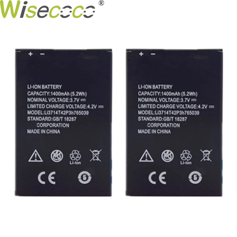 WISECOCO 2 шт. новый оригинальный аккумулятор 1400 мАч Li3714T42P3h765039 для ZTE Blade Q3 T230 AF3 T220 A3 T221