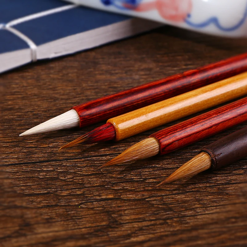 

Teeny lower case brush pen and ink, paper and ink Four Treasures beginner Heart Sutra lower case Langhao brush Art Supplies