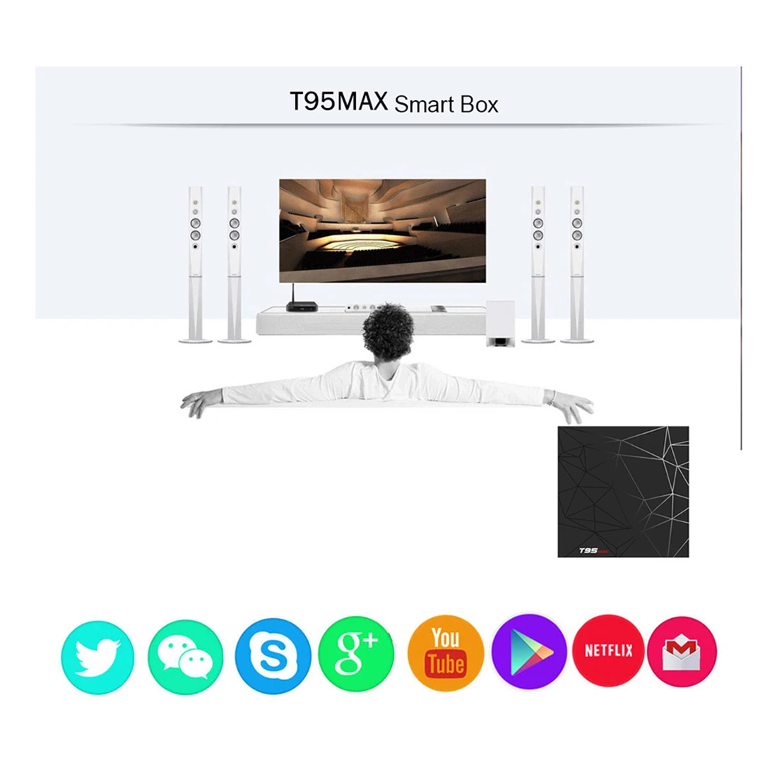 T95 Max 4K Smart tv Box H6 четырехъядерный 100M Android 9,0 HDMI2.0 WiFi Full HD медиаплеер мини-приставка спутниковый ресивер