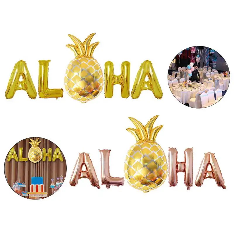 

aluminum foil ALOHA Letters Banners Balloons for Birthday Wedding Party Pineapple Decoration Tool Balloon Supply Kids Child Toy