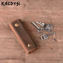 Ручной работы Crazy Horse кожаный мужской кошелек для ключей из натуральной кожи ретро тренд брелок сумка простой мужской брелок чехол держатель