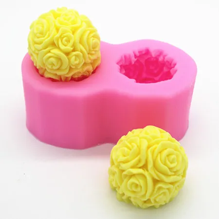 Silicone soap molds 3d flower ball candle fragrance plaster mold cake chocolate handmade soap making mold