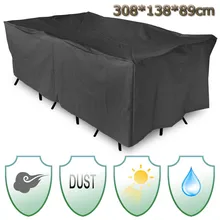 Wasserdicht Terrasse Gartenmöbel Abdeckung 308×138 cm Stuhl Tisch Abdeckung Staub Regen Uv Tischdecke Heimtextilien liefert