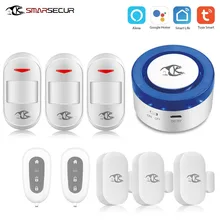 SMARSECUR домашняя Wi-Fi охранная сирена wifi охранная система Smart Life Tuya