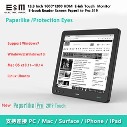13.3 Inch 1600*1200 E Ink Touch Monitor Reader Screen Paperlike Pro For PC Mac HUAWEI Mate10/20 R1 iPhone iPad Display DASUNG