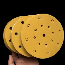 Сухая шлифовальная бумага 6 дюймов 17 отверстий сухая абразивная бумага Флокирование круглый шлифовальный шпатлевка